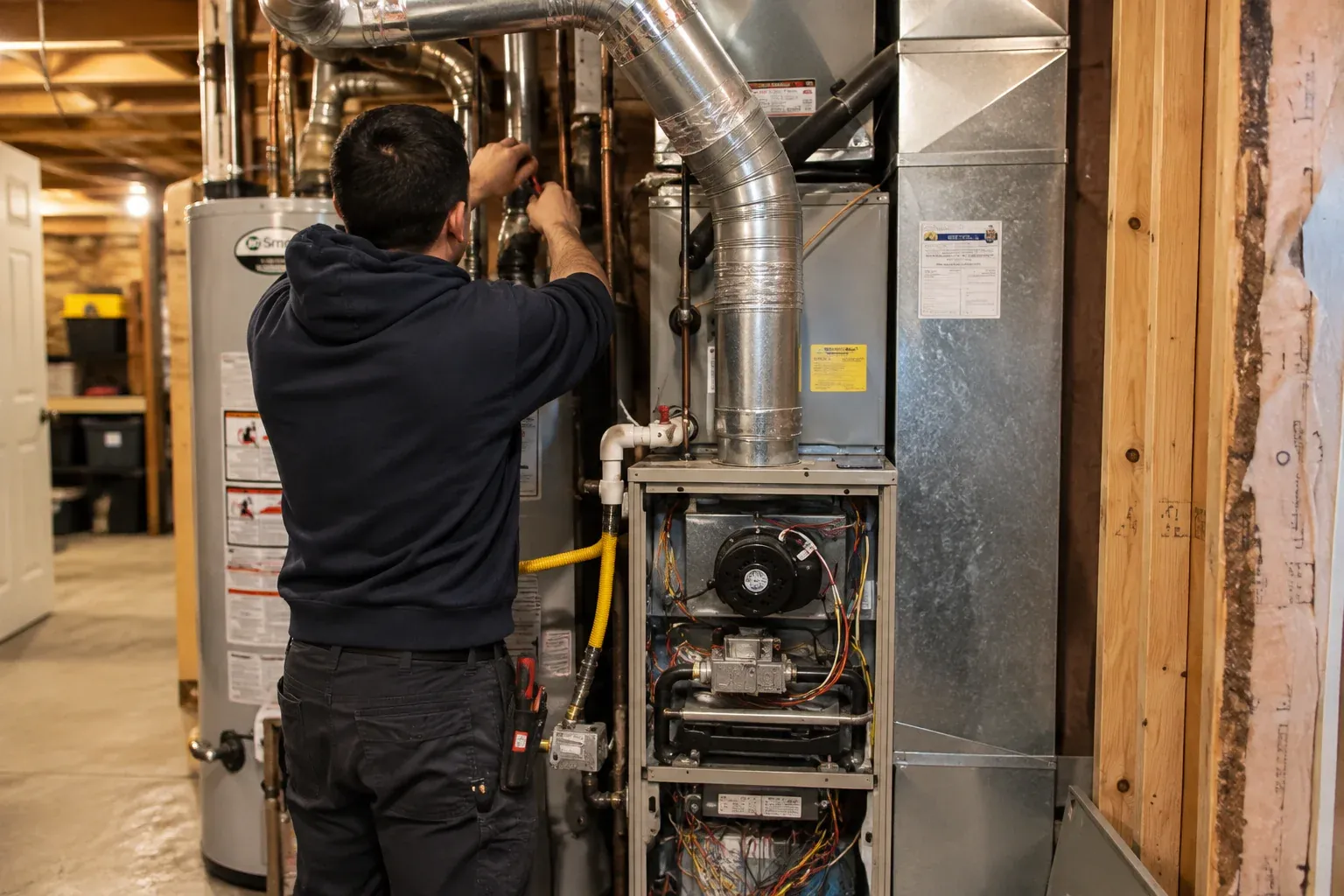 Gas Boiler Repair in Brighton CO technician at work