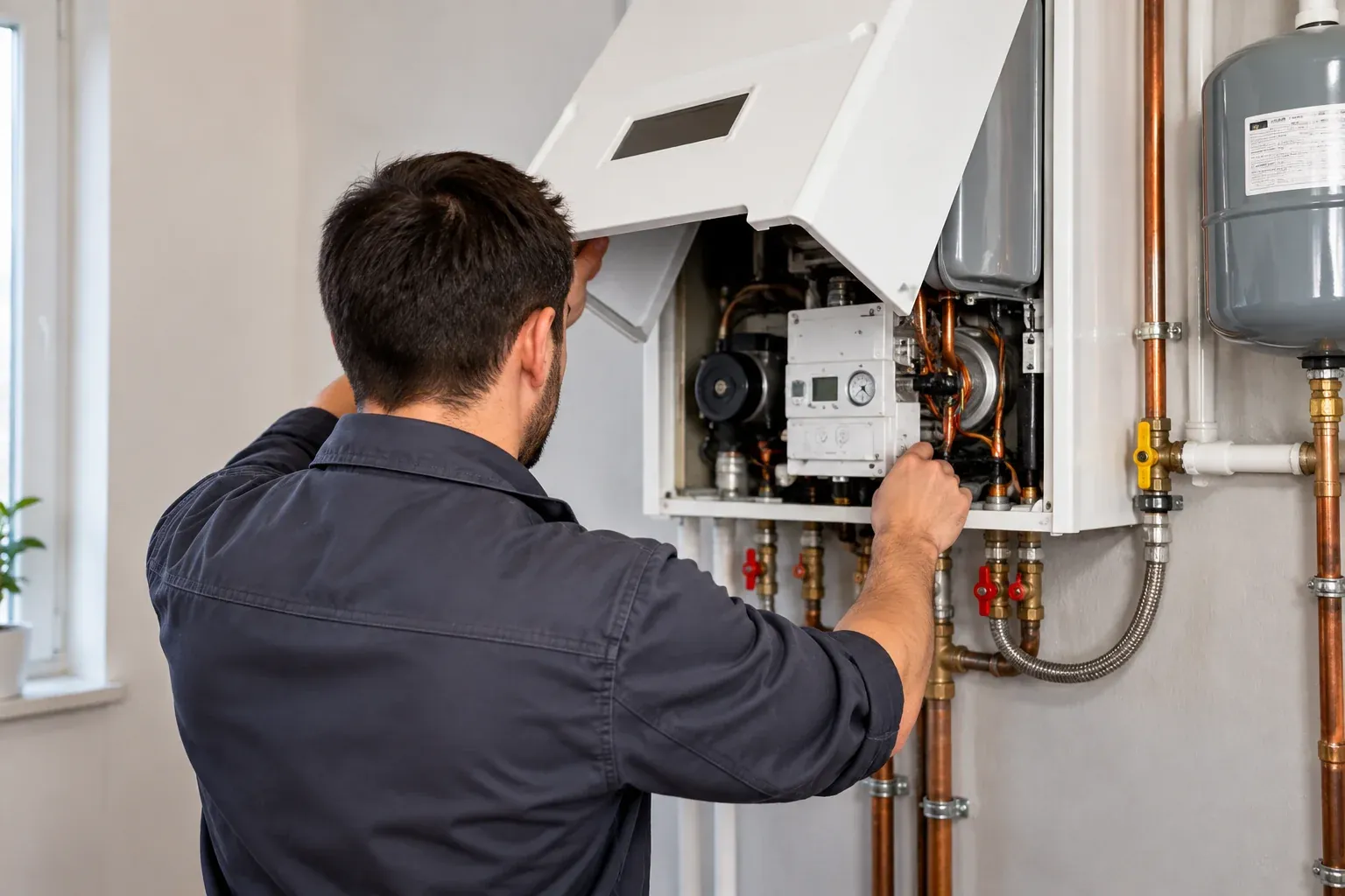 Boiler Repair in Brighton, CO technician at work